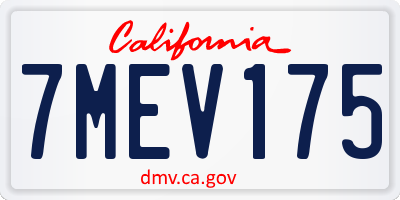 CA license plate 7MEV175
