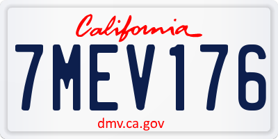CA license plate 7MEV176
