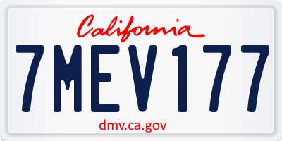 CA license plate 7MEV177
