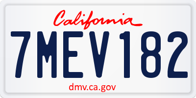 CA license plate 7MEV182