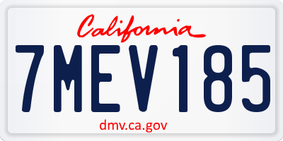 CA license plate 7MEV185