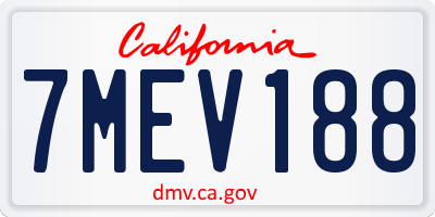 CA license plate 7MEV188