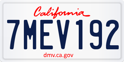 CA license plate 7MEV192