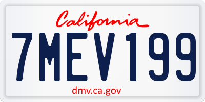 CA license plate 7MEV199
