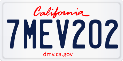 CA license plate 7MEV202