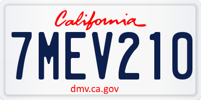 CA license plate 7MEV210