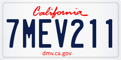 CA license plate 7MEV211