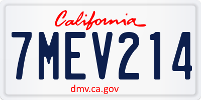 CA license plate 7MEV214