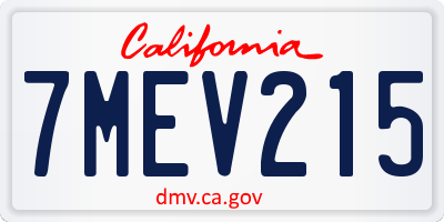 CA license plate 7MEV215