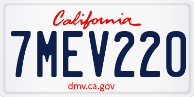 CA license plate 7MEV220