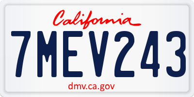 CA license plate 7MEV243