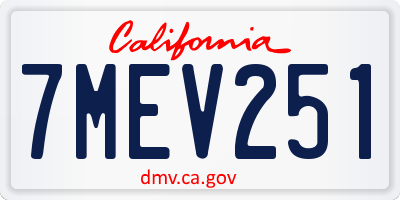 CA license plate 7MEV251