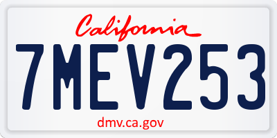 CA license plate 7MEV253