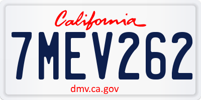 CA license plate 7MEV262