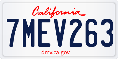 CA license plate 7MEV263