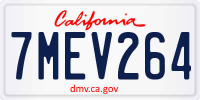 CA license plate 7MEV264
