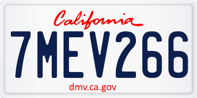 CA license plate 7MEV266