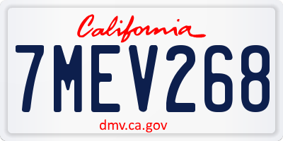 CA license plate 7MEV268