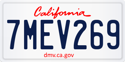 CA license plate 7MEV269