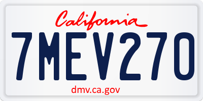 CA license plate 7MEV270