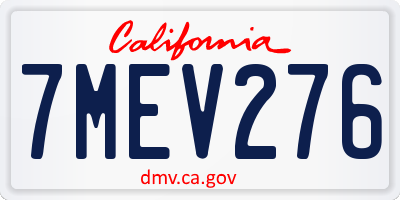 CA license plate 7MEV276