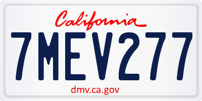 CA license plate 7MEV277