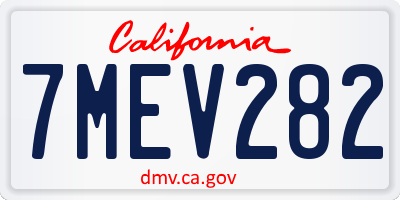 CA license plate 7MEV282