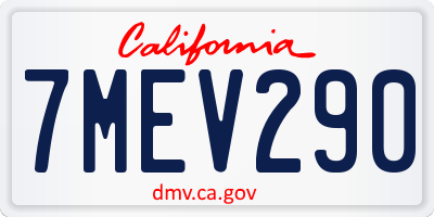 CA license plate 7MEV290