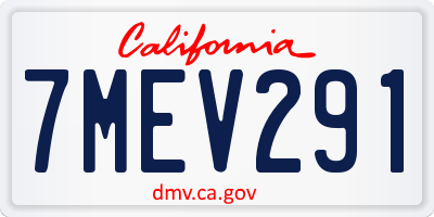 CA license plate 7MEV291