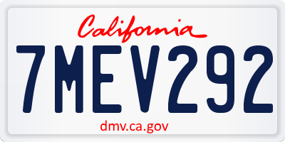 CA license plate 7MEV292