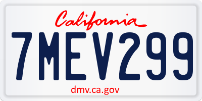 CA license plate 7MEV299