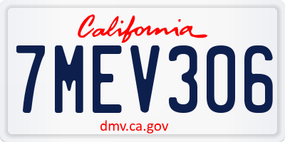 CA license plate 7MEV306