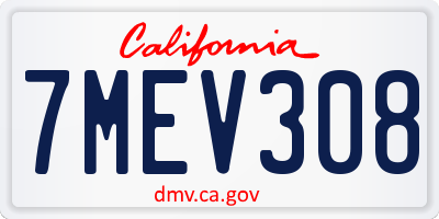 CA license plate 7MEV308