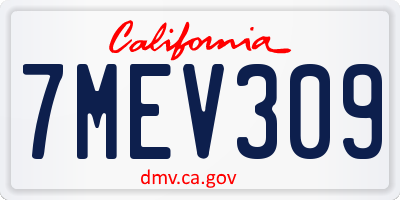 CA license plate 7MEV309