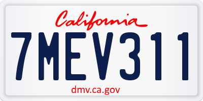 CA license plate 7MEV311
