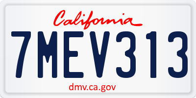 CA license plate 7MEV313