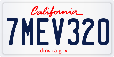CA license plate 7MEV320