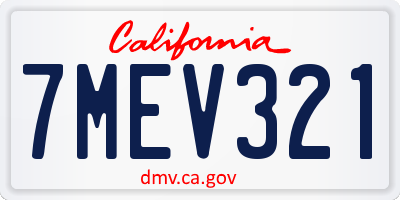 CA license plate 7MEV321