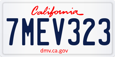 CA license plate 7MEV323