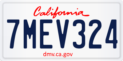 CA license plate 7MEV324