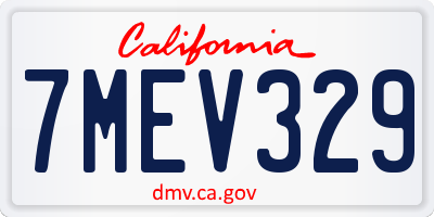 CA license plate 7MEV329