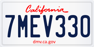 CA license plate 7MEV330