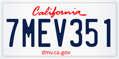 CA license plate 7MEV351