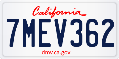 CA license plate 7MEV362