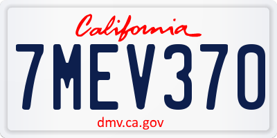 CA license plate 7MEV370