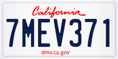 CA license plate 7MEV371