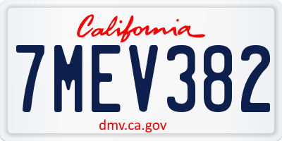 CA license plate 7MEV382