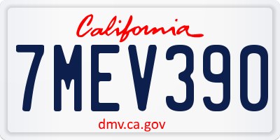 CA license plate 7MEV390