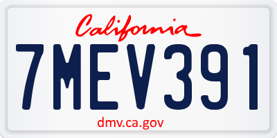 CA license plate 7MEV391