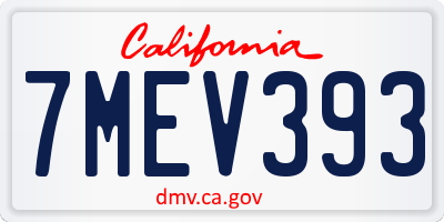 CA license plate 7MEV393